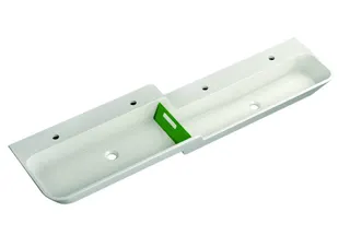 HEWI Waschtisch 1800mm, oberes Becken links 4HL, alpinweiß, Stauscheibe grün