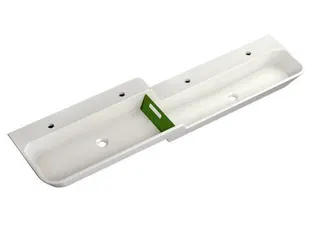 HEWI Waschtisch 1800mm, oberes Becken links 4HL, alpinweiß, Stauscheibe grün – Bild 2