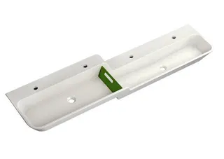 HEWI Waschtisch 1800mm, oberes Becken links 4HL, alpinweiß, Stauscheibe grün – Bild 3