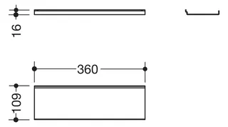HEWI Ablage, 360mm, pulverbeschichtet dgrau tiefmatt – Bild 3