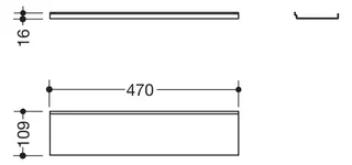 HEWI Ablage, 470mm, pulverbeschichtet dgrau tiefmatt – Bild 2