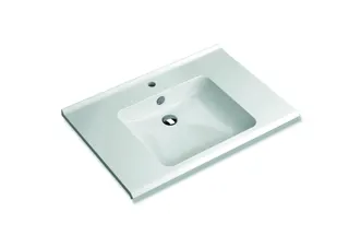 HEWI Waschtisch S-Form, modular mit Überlauf, 850x550mm, 1 HL