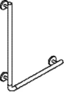 HEWI Winkelgriff, AM:750mm, W:500mm, unifarben signalweiß – Bild 4
