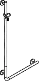 HEWI Winkelgriff m.Br.H.,AM1:1250,W1:600 reinweiß, Stangen farb. anthrazitgrau – Bild 4