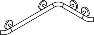 HEWI Dusch-Wannenhdl.,W1:720mm,W2:440mm, d:33mm, Kst., chromoptisch beschichtet – Bild 5