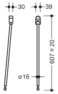 HEWI Bodenstütze f.SK-Griffe 805.50., L:607mm, Edst., Anb. farbig reinweiß – Bild 5