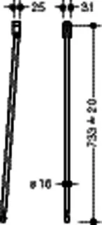 HEWI Bodenstütze f.SK-Griffe 950.50., L:733mm, Edst., Anb. farbig reinweiß – Bild 5