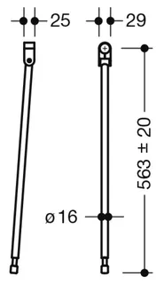 HEWI Bodenstütze f.SK-Griffe 950.50., L:563mm, Edst., Anb. farbig reinweiß – Bild 5