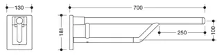 HEWI SK-Griff Duo, L:700mm, Kst., reinweiß, Oberholm farbig anthrazitgrau – Bild 5