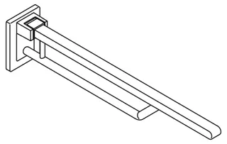 HEWI Stützklappgriff Duo, L:900mm, Vierkant B:40mm H:30mm, Edelstahl – Bild 3