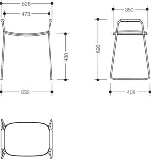 HEWI Duschhocker, H:626mm, B:536mm, Gestell verchromt signalweiß – Bild 4