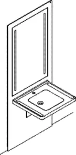 HEWI Waschtisch-Modul S50, Waschtisch 950.11.161,LED-Spiegel,weiß – Bild 4