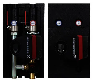 Pumpengruppe mit 3-Wege-Mischer DN50, Vor-/Rücklauf Rp 2", Kvs 40,0