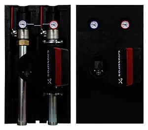 VA Rohrgruppe ohne Mischer DN32, Vor-/Rücklauf Rp 11/4"