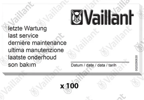 Wartungsaufkleber, (x100) Vaillant-Nr. 0020270735