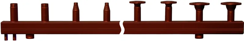MAGRA-CONTI-Vert. Typ 100-25, Abg. oben mit 08 V+R-Gewindestutzen, Abstand 250mm