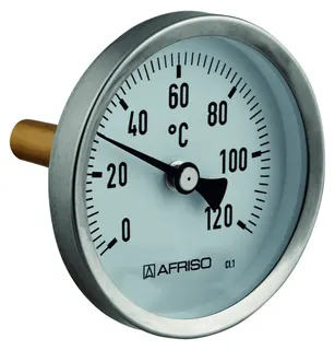 AFRISO Bimetall-Industriethermometer BiTh 80 I 0/120C 100mm 1/2 ax Kl.1