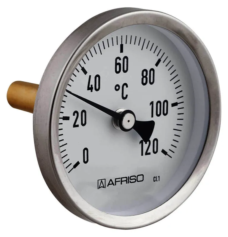 AFRISO Bimetall-Industriethermometer BiTh 80 I 0/120C 150mm 1/2 ax Kl.1