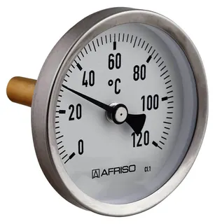 AFRISO Bimetall-Industriethermometer BiTh 80 I 0/120C 150mm 1/2 ax Kl.1
