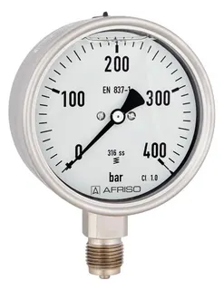 AFRISO Rohrfeder-Chemiemanometer RF100ChGly 0/10bar G1/2B rad Kl.1,0 D802