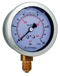 AFRISO Rohrfeder-Glyzerinmanometer RF63Gly 0/250bar G1/4B rad Kl.1,6 D701 – Bild 2