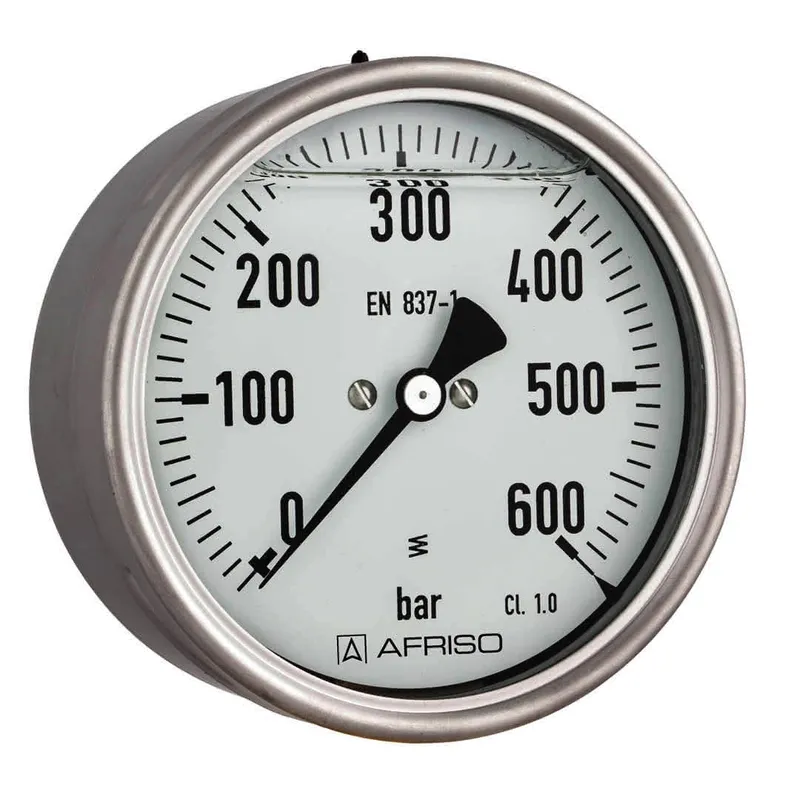 AFRISO Rohrfeder-Glyzerinmanometer RF100Gly 0/10bar G1/2B ax Kl.1,0 D811