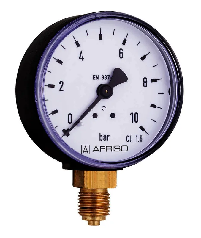 AFRISO Rohrfeder-Standardmanometer RF63 0/4bar G1/4B rad Kl.1,6 D101