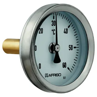 AFRISO Bimetall-Industriethermometer BiTh 63 I 0/120C 100mm 1/2 ax Kl.1