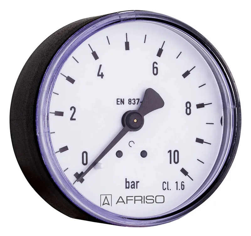 AFRISO Rohrfeder-Standardmanometer RF40 0/4bar G1/8B ax Kl.1,6 D111
