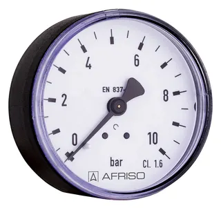 AFRISO Rohrfeder-Standardmanometer RF40 0/4bar G1/8B ax Kl.1,6 D111