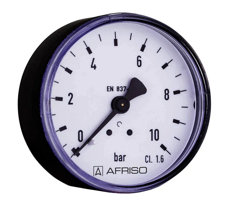 AFRISO Rohrfeder-Standardmanometer RF63 0/4bar G1/4B ax Kl.1,6 D111