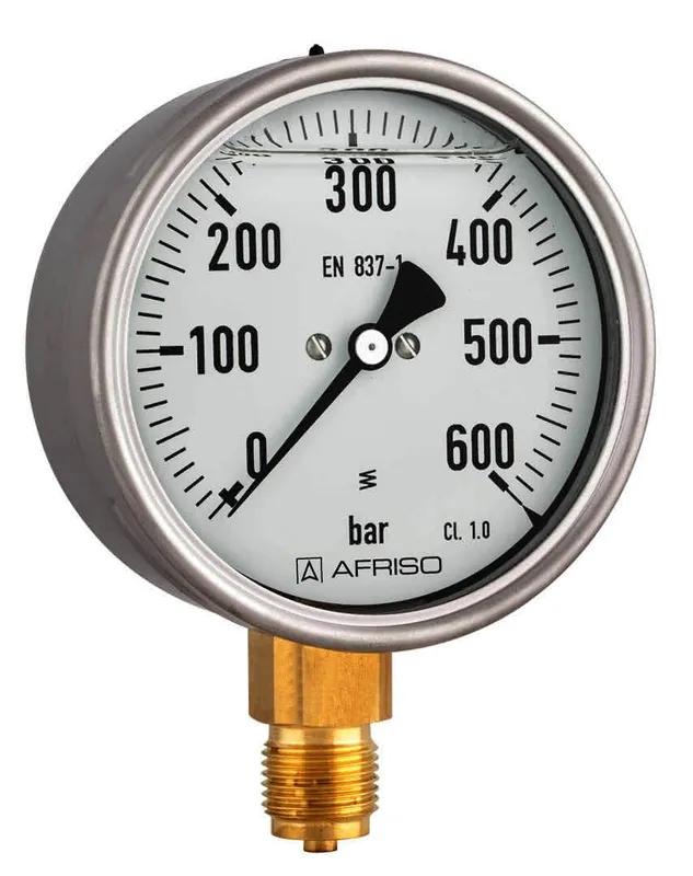 AFRISO Rohrfeder-Glyzerinmanometer RF100Gly 0/16bar G1/2B rad Kl.1,0 D801
