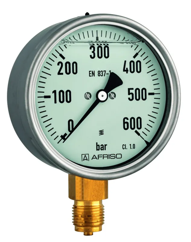 AFRISO Rohrfeder-Glyzerinmanometer RF100Gly 0/25bar G1/2B rad Kl.1,0 D801