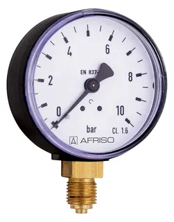 AFRISO Rohrfeder-Standardmanometer RF63 0/25bar G1/4B rad Kl.1,6 D101