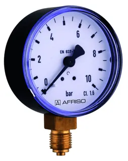 AFRISO Rohrfeder-Standardmanometer RF63 0/6bar G1/4B rad Kl.1,6 D201
