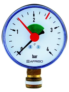 AFRISO Heizungsmanometer HZ 63 0/4bar 3/8 m.PTFE rad rote Marke 2,5bar – Bild 2