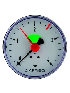 AFRISO Heizungsmanometer HZ 63 0/4bar 3/8 m.PTFE ax rote Marke 2,5bar – Bild 2