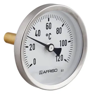 AFRISO Bimetall-Industriethermometer BiTh 80 I 0/120C 40mm 1/2 ax Kl.1