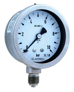 AFRISO Rohrfeder-Chemiemanometer RF63Ch 0/6bar G1/4B rad Kl.1,6 D902