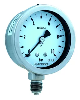 AFRISO Rohrfeder-Chemiemanometer RF63Ch 0/6bar G1/4B rad Kl.1,6 D902 – Bild 2