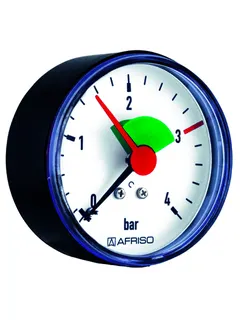 AFRISO Heizungsmanometer HZ 50 0/4bar G1/4B m.PTFE ax exz Kl.2,5