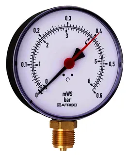 Afriso Rohrfedermanometer G 1/2" radial HY 100 0-1,6bar,Gehäuse 100mm, Nr. 63283