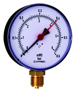 Afriso Rohrfedermanometer G 1/2" radial HY 100 0-1 bar,Gehäuse 100mm, Nr. 63282