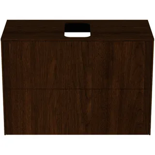 Ideal Standard Waschtisch-Unterschrank Conca, 2 Auszüge, m.mi.Ausschnitt,802x373x550mm,Walnuss D.