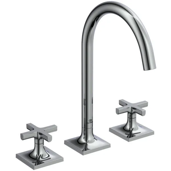 Ideal Standard Waschtischarmatur Joy Neo o.Ablgarn. Ausld.168mm Kreuzgriffe Chrom