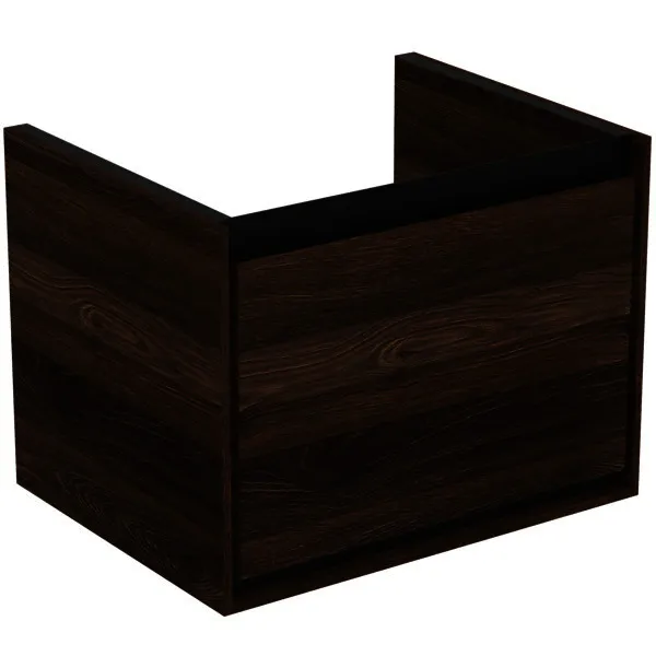 Ideal Standard Waschtisch-USchrank Connect Air Cube, 1Ausz., 530x409x400mm, Nussbaum u. Schwarz matt