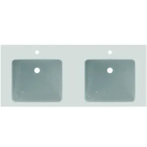 Ideal Standard Möbel-Doppelwaschtisch i.life B je 1 Hahnloch mit Überlauf 1210x515x180mm Weiß – Bild 4