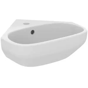 Ideal Standard Eckwaschtisch i.life A 1 Hahnloch mit Überlauf 450x410x150mm Weiß