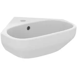 Ideal Standard Eckwaschtisch i.life A 1 Hahnloch mit Überlauf 450x410x150mm Weiß