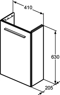 Ideal Standard HWB-Unterschrank i.life S 1 Tür 410x205x630mm Eiche Natur – Bild 5